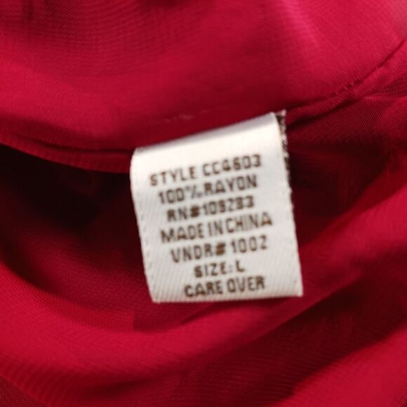 Rayon Red/Rust Colored Boho Lined Tunic V-tie Neck, Long Bell Sleeve Woman's L.. - Picture 16 of 16